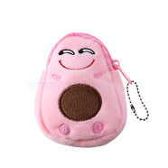 Avocado Fluffy Cloth Clutch Bags, Change Purse with Zipper & Clasp, for Women, Hot Pink, 10.5x8.4cm(PAAG-PW0016-22A)