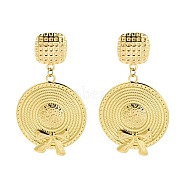 304 Stainless Steel Stud Earrings, Hat with Butterfly, Real 18K Gold Plated, 55x30mm(EJEW-P284-02G)