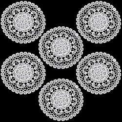 Flower Polyester Embroidery Lace Coasters, Cup Mats for Dining Table Decoration, White, 155x1mm(AJEW-CN0007-46A)