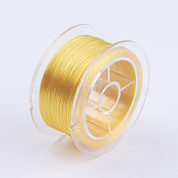 Flat Elastic Crystal String, Elastic Beading Thread, for Stretch Bracelet Making, Yellow, 1mm, about 54.68 yards(50m)/roll(EW-I001-1mm-05)