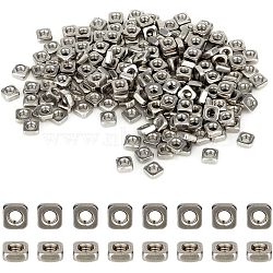 220Pcs 304 Stainless Steel Nuts, Square M3 Nut, Stainless Steel Color, 5.4x5.4x2.3mm, Hole: 2.5mm(FIND-FH0005-62)