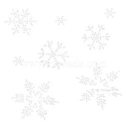 Snowflake Glitter Hotfix Rhinestone, Iron on Patches, Dress Shoes Garment Decoration, Crystal, 15~70mm(DIY-WH0001-49)