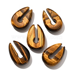 Natural Tiger Eye Ear Plugs Gauges, Ear Expander for Men and Women, 45.5x32.5x12mm(G-I359-13E-04)