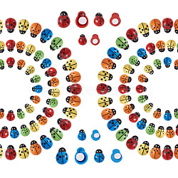 Jewelry 150Pcs 3 Style Plastic Cabochons, Ladybug, Mixed Color, 13~18.5x9.5~13.5x5.8~6mm, 50pcs/style(KY-PJ0001-03)