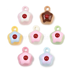 Alloy Enamel Pendants, Pudding Charms, Mixed Color, 14x10.5x8.5mm, Hole: 2mm(AL-CBA8CE2-03)