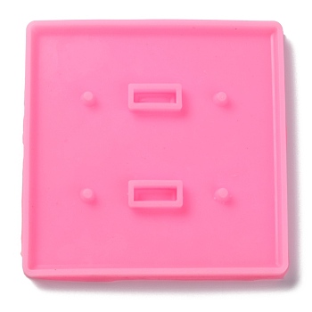 Rectangle Socket Panel Silicone Mould, Resin Casting Molds, For UV Resin, Epoxy Resin Craft Making, Flamingo, 120x120x10mm, Hole: 4mm