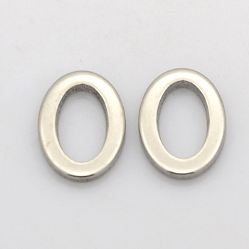 Oval 201 Stainless Steel Linking Rings, Stainless Steel Color, 15x10x1.5mm