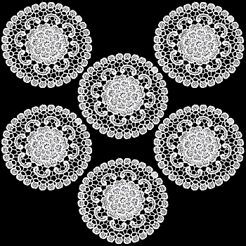 Flower Polyester Embroidery Lace Coasters, Cup Mats for Dining Table Decoration, White, 155x1mm