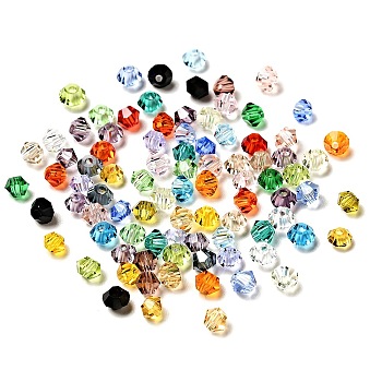 Imitation Austrian Crystal Beads, Grade AAA, Faceted, Bicone, Mixed Color, 3x3mm, Hole: 0.7~0.9mm