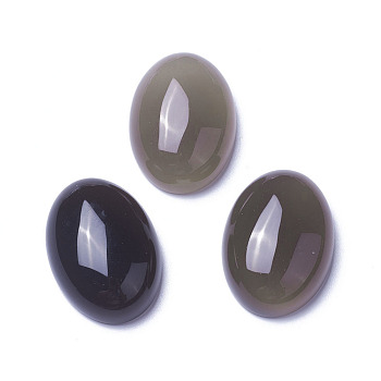 Natural Grey Agate Cabochons, Oval, 35x25x10~12mm