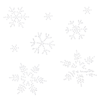 Snowflake Glitter Hotfix Rhinestone, Iron on Patches, Dress Shoes Garment Decoration, Crystal, 15~70mm