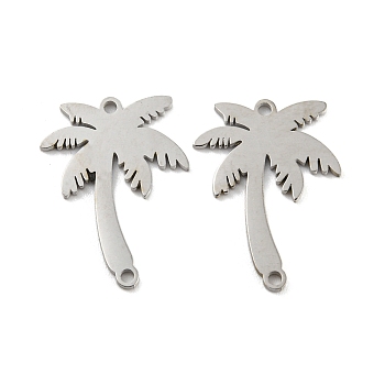 304 Stainless Steel Connector Charms, Coconut Tree, Stainless Steel Color, 18.5x14x1mm, Hole: 1.2mm