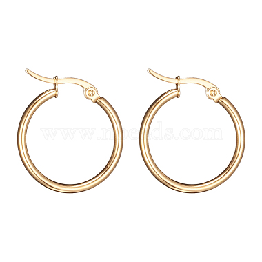 304 Stainless Steel Hoop Earrings(EJEW-F105-11G)-2