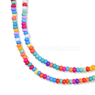 Opaque Spray Painted Glass Bead Strands(GLAA-N047-06)-3
