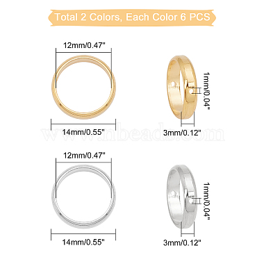 12pcs 2 Colors 304 Stainless Steel Bead Frames(STAS-UN0023-58)-4