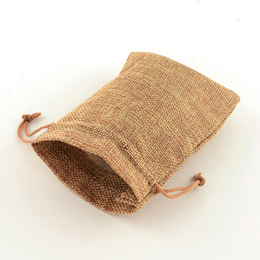 ポリエステル模造黄麻布包装袋巾着袋(X-ABAG-R004-18x13cm-03)-3