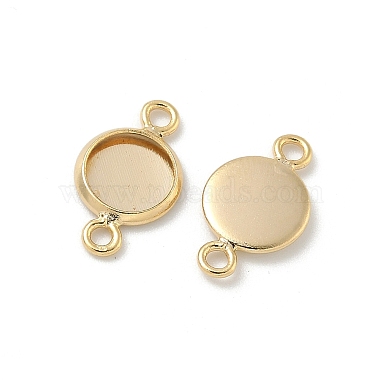 Flat Round Brass Connector Cabochon Settings(KK-K414-13G-G)-2