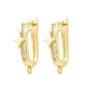 Brass Micro Pave Cubic Zirconia Hoop Earring Findings(CU-CBAB5B4-04G)-1