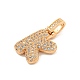 Brass Micro Pave Clear Cubic Zirconia Pendants(KK-B099-01G-K)-2