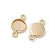 Flat Round Brass Connector Cabochon Settings(KK-K414-13G-G)-2