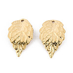 304 Stainless Steel Leaf Pendants, Ion Plating(IP), Real 18K Gold Plated, 17x10x3mm, Hole: 1mm(STAS-T072-45G)