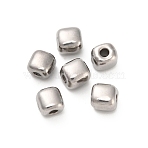 304 Stainless Steel Beads, Cube, Stainless Steel Color, 4.5x4x3.8mm, Hole: 1.2mm(STAS-D204-10P)