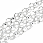 3.28 Feet Unwelded Aluminum Rolo Chains, Belcher Chain, Gainsboro, 10x3.2mm(X-CHA-S001-078)