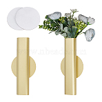 Iron Wall Hanging Vase, Flower Plant Holders, Rectangle, Golden, 183x80x21mm(AJEW-WH0481-420G)