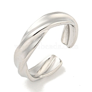 Non-Tarnish Twist 304 Stainless Steel Open Cuff Finger Rings for Unisex, Stainless Steel Color, 5mm(RJEW-P114-07P)