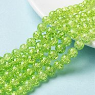 Spray Painted Crackle Glass Beads Strands, Round, Pale Green, 8mm, Hole: 1.3~1.6mm, about 100pcs/strand, 31.4 inch(CCG-Q001-8mm-11)