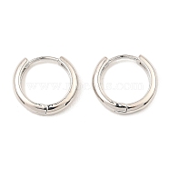 Brass Huggie Hoop Earrings, Platinum, 15x16x3mm(EJEW-I289-14P)