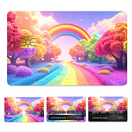 Plastic Waterproof Card Stickers, Self-adhesion Card Skin for Bank Card Decor, Rectangle, Rainbow, 140x190mm(STIC-WH0032-244)