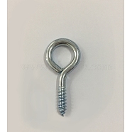 Iron Screw Eye Pin Peg Bails, For Half Drilled Beads, 40x18x4mm, Hole: 11mm, Pin: 4.5mm(IFIN-WH0006-01P-40mm)