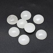 Natural White Jade Cabochons, Half Round, 12x4~4.5mm(X-G-G788-D-11)