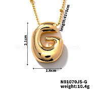 Simple and Stylish Brass Letter Pendant Satellite Chain Necklaces for Women Men, Golden, Letter G, 16.14 inch(41cm)(GF2554-7)