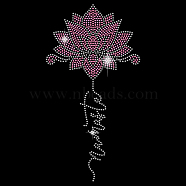 Glass Hotfix Rhinestone, Iron on Appliques, Costume Accessories, for Clothes, Bags, Lotus, Flower, 297x210mm(DIY-WH0303-156)