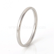 201 Stainless Steel Plain Band Rings, Stainless Steel Color, Size 5, Inner Diameter: 16mm, 1.5mm(RJEW-G107-1.5mm-5-P)