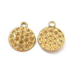 Ion Plating(IP) 304 Stainless Steel Pendants Rhinestone Settings, Flat Round, Real 18K Gold Plated, 15x12x2.5mm, Hole: 1.6mm, Fit For 1.5mm Rhinestone(STAS-B032-27G)