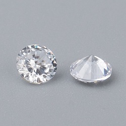 Cubic Zirconia Cabochons, Grade A, Faceted, Diamond, Clear, 3x2mm(ZIRC-M002-3mm-007)