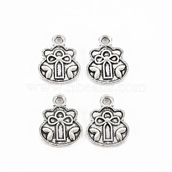 Tibetan Style Alloy Charms, Cadmium Free & Lead Free, Lucky Bag, Antique Silver, 14.5x11.5x1.5mm, Hole: 1.8mm, about 1194pcs/1000g(TIBE-S320-199AS)