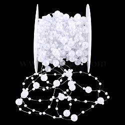 1Pc Resin Round Ball Chains, Unwelded, White, 3mm, about 32.81 Feet(10m)/Set(OCOR-CY0002-77)