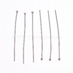 Tarnish Resistant 304 Stainless Steel Flat Head Pins, Stainless Steel Color, 40x0.6mm, 22 Gauge, Head: 1.2~1.5mm(STAS-H358-08B)