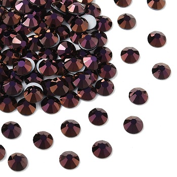 Preciosa&reg MAXIMA Crystal No Hotfix Flatback Stones, Czech Crystal, Dura Foiling, Round(438 11 615 Chaton Rose), 23980 230 Brown Flare, SS12(3~3.2mm)