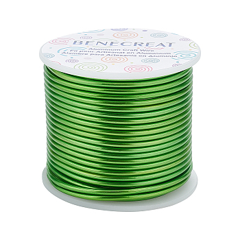 Matte Round Aluminum Wire, Lime Green, 10 Gauge, 2.5mm, 24.5m/roll