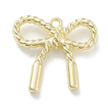 Rack Plating Alloy Pendants, Lead Free & Cadmium Free & Nickel Free, Bowknot Charms, Golden, 18.5x20x4.5mm, Hole: 1.5mm