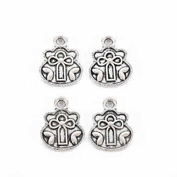 Tibetan Style Alloy Charms, Cadmium Free & Lead Free, Lucky Bag, Antique Silver, 14.5x11.5x1.5mm, Hole: 1.8mm, about 1194pcs/1000g