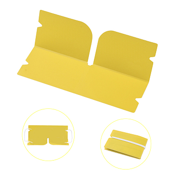 Portable Foldable Plastic Mouth Cover Storage Clip Organizer, for Disposable Mouth Cover, Yellow, 190x120x0.3mm
