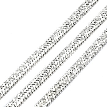 304 Stainless Steel Herringbone Chains, Soldered, with Spool, Stainless Steel Color, 6x1mm