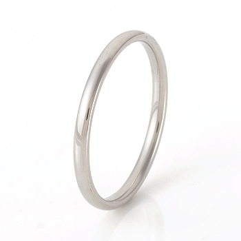 201 Stainless Steel Plain Band Rings, Stainless Steel Color, Size 5, Inner Diameter: 16mm, 1.5mm