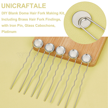 DIY Blank Dome Hair Fork Making Kit(DIY-UN0050-40)-5